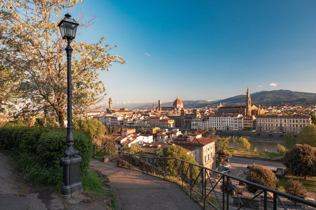 Sunset view over Florence from Piazzale Michelangelo